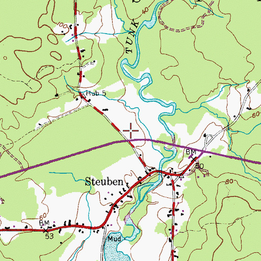 Topographic Map of Steuben Volunteer Fire Department, ME