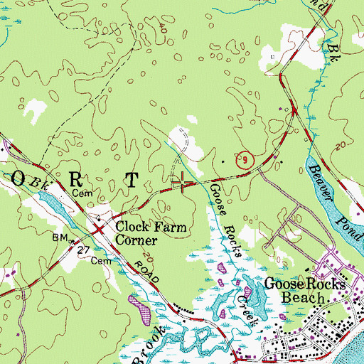 Topographic Map of Kennebunkport Fire Department Goose Rocks Beach Fire Station, ME