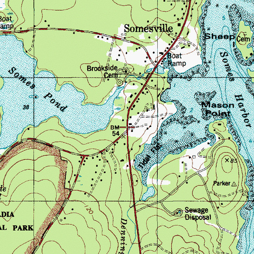 Topographic Map of Desert Fire Department Station 3, ME