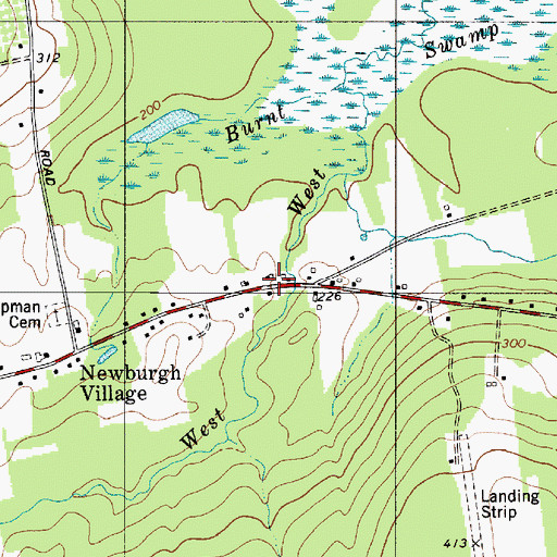 Topographic Map of Newburgh Volunteer Fire Station, ME