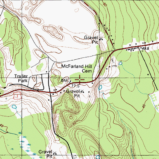 Topographic Map of Hancock Volunteer Fire Department Station 2, ME