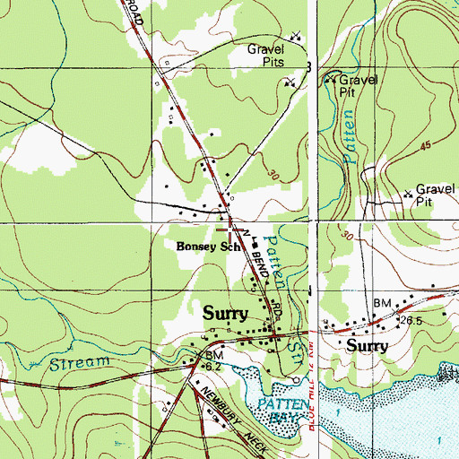 Topographic Map of Surry Volunteer Fire Department, ME