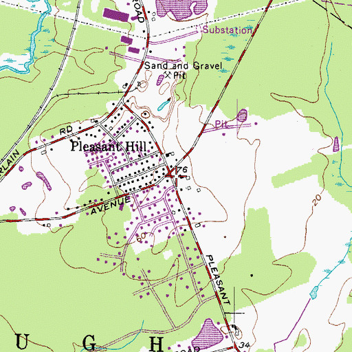Topographic Map of Scarborough Pleasant Hill Road Fire Station, ME
