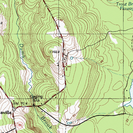 Topographic Map of Mariaville Volunteer Fire Department, ME