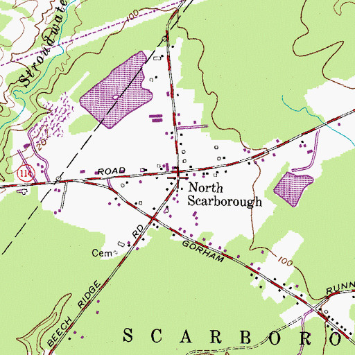 Topographic Map of Scarborough Fire Department Station 5 North Scarborough, ME