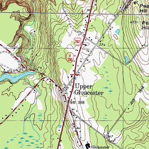 Topographic Map of New Gloucester Fire Department Station 2, ME