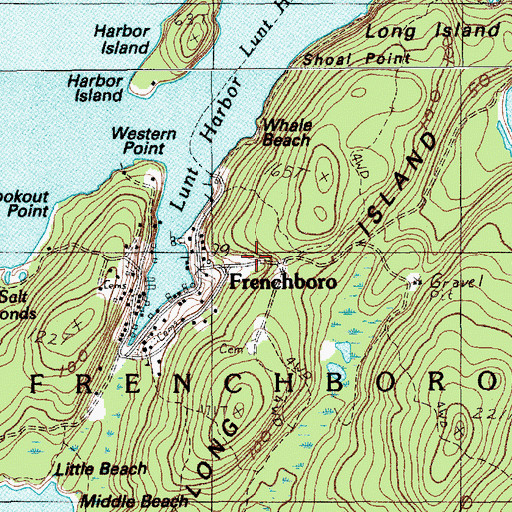 Topographic Map of Frenchboro Volunteer Fire Department, ME