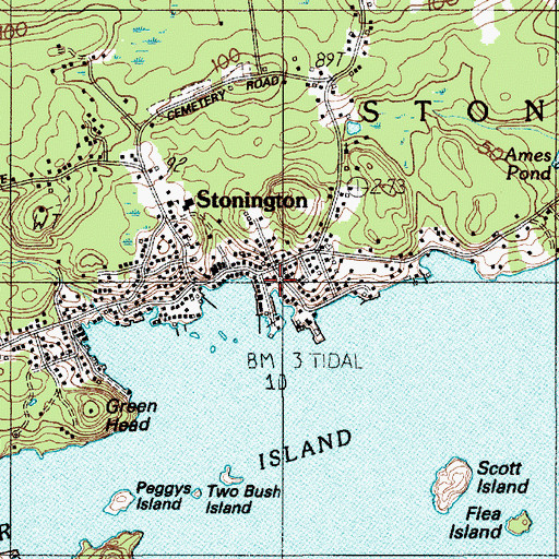 Topographic Map of Stonington Volunteer Fire Department, ME