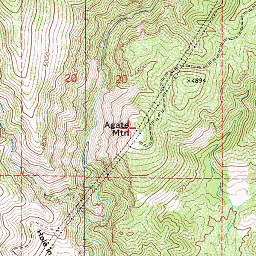 Topographic Map of Agate Mountain, AZ