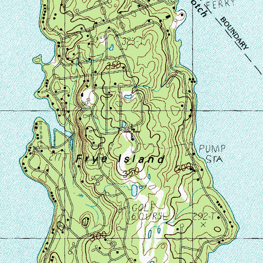Topographic Map of Frye Island Fire Department Station 1, ME