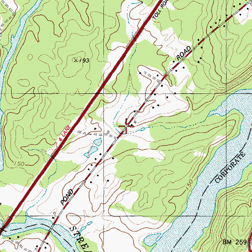 Topographic Map of West Gardiner Fire Department Station 2, ME
