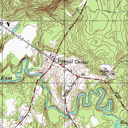Topographic Map of Pownal Fire and Rescue Center Station, ME