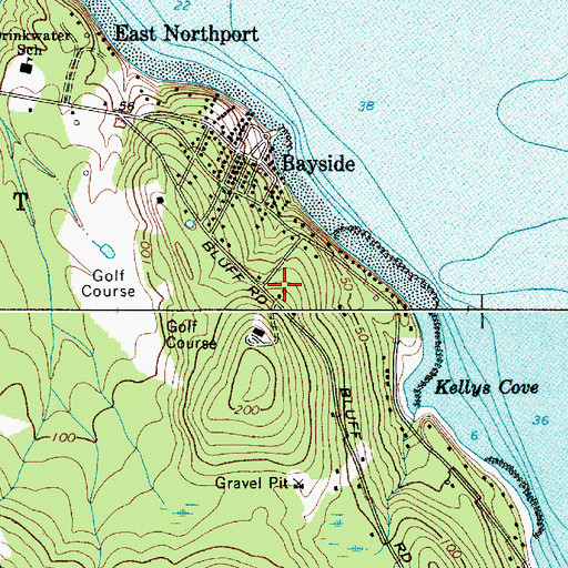 Topographic Map of Northport Volunteer Fire Department Bluff Station, ME