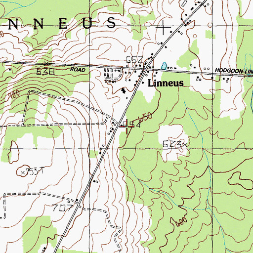 Topographic Map of Linneus Volunteer Fire Department, ME