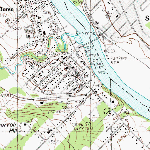 Topographic Map of Van Buren Fire Department, ME