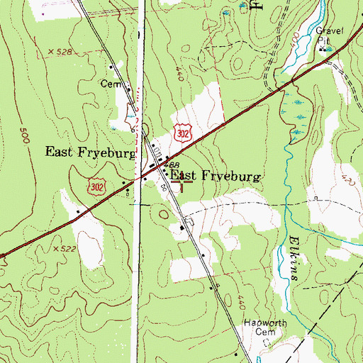 Topographic Map of Fryeburg Fire Department East Station, ME