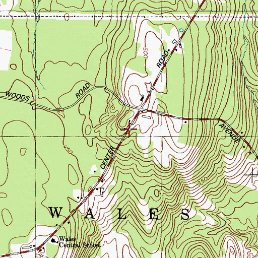 Topographic Map of Wales Volunteer Fire Department, ME