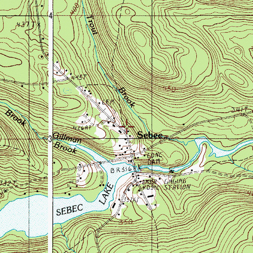 Topographic Map of Sebec Fire Department, ME