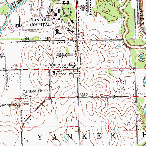 Topographic Map of Southwest Rural Fire District Station 1 Headquarters, NE