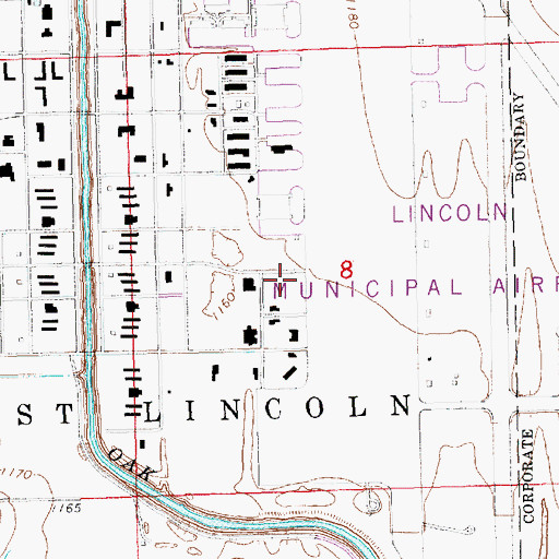 Topographic Map of Lincoln Fire and Rescue Station 11, NE