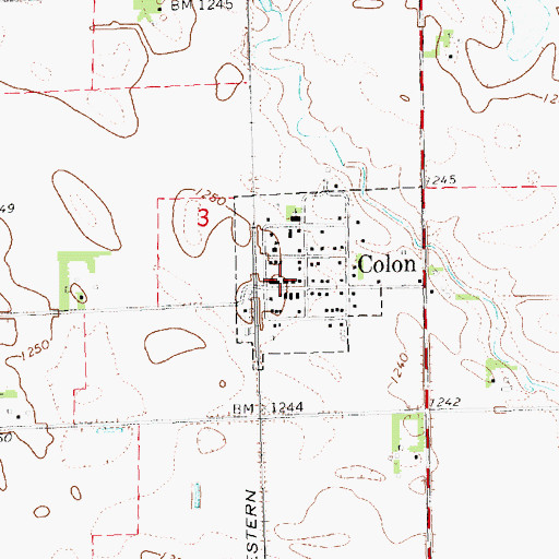 Topographic Map of Colon Volunteer Fire Department, NE