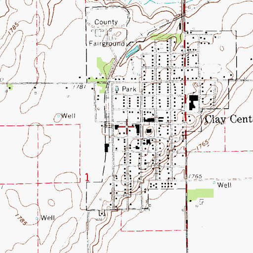 Topographic Map of Clay Center Volunteer Fire Department, NE