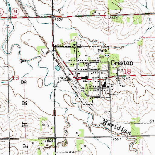 Topographic Map of Creston Volunteer Fire Department, NE
