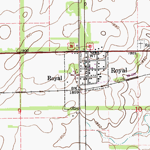 Topographic Map of Royal Volunteer Fire Department, NE