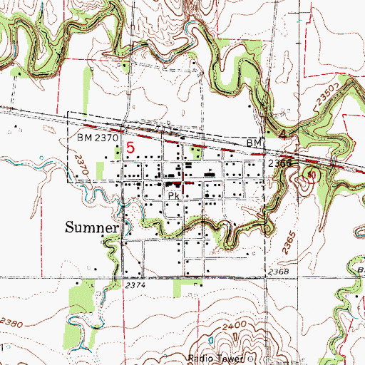 Topographic Map of Sumner Volunteer Fire Department, NE