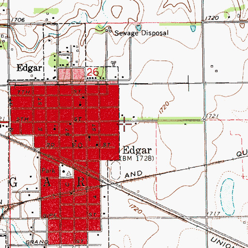 Topographic Map of Edgar Volunteer Fire and Rescue, NE
