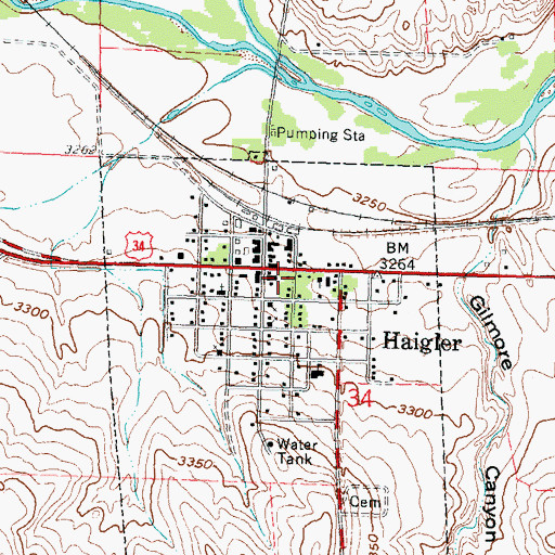 Topographic Map of Haigler Volunteer Fire Department, NE