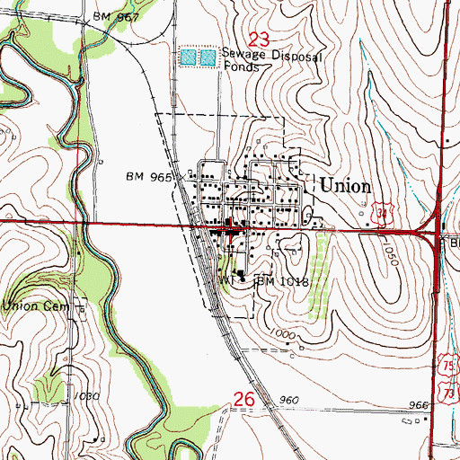 Topographic Map of Unadilla Volunteer Fire and Rescue, NE