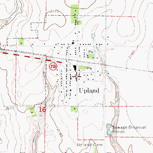Topographic Map of Upland Volunteer Fire Department, NE