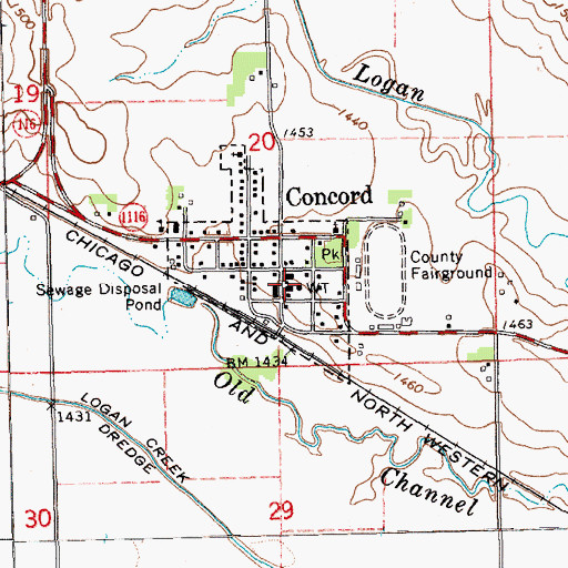 Topographic Map of Concord Volunteer Fire Department, NE