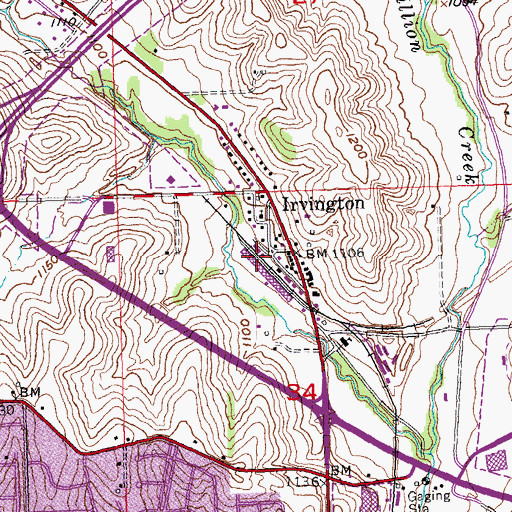 Topographic Map of Irvington Fire Department, NE