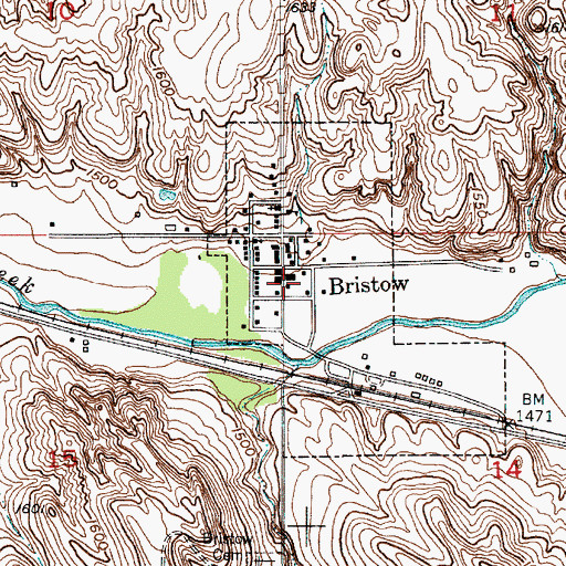 Topographic Map of Bristow Volunteer Fire Department, NE