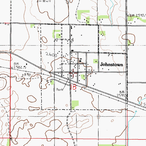 Topographic Map of Johnstown Volunteer Fire Department, NE