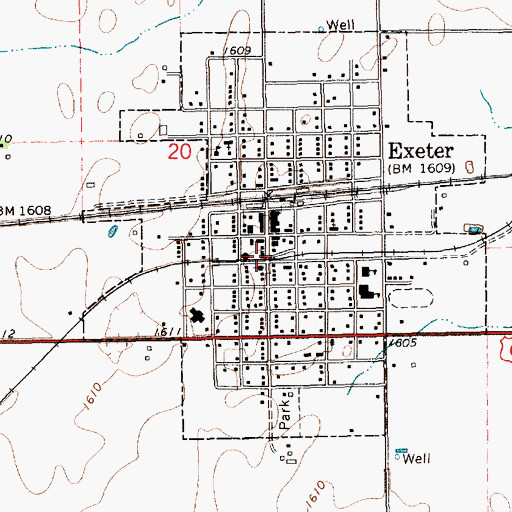 Topographic Map of Exeter Volunteer Fire Department and Rescue, NE
