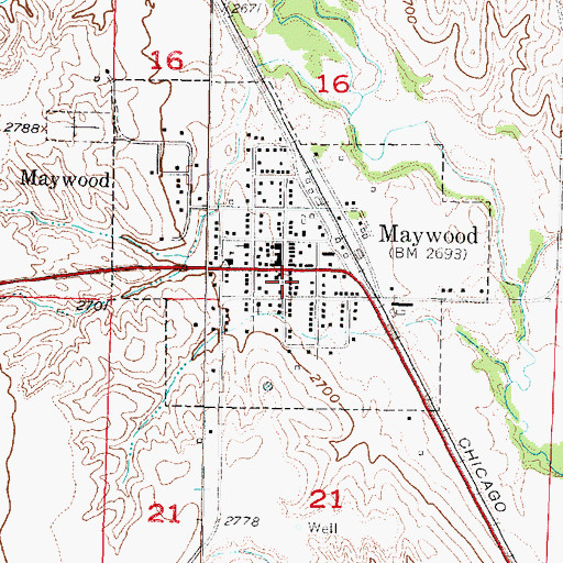 Topographic Map of Maywood Volunteer Fire Department, NE