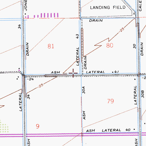 Topographic Map of Ash Lateral Fortyone, CA