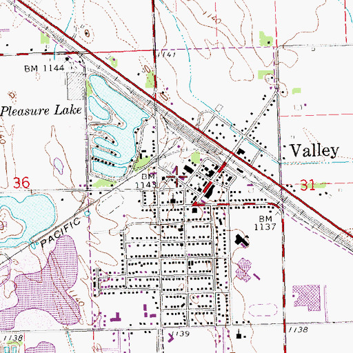 Topographic Map of Valley Suburban Fire Protection District 5, NE