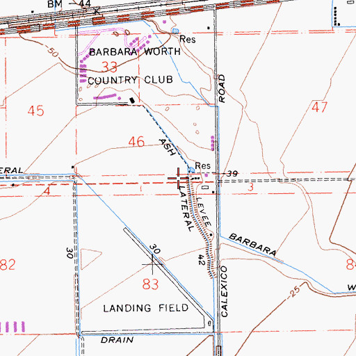 Topographic Map of Ash Lateral Fortytwo, CA