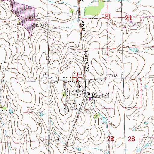 Topographic Map of Southwest Rural Fire District Station 2, NE