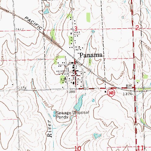 Topographic Map of Firth Rural Fire District Panama Station, NE