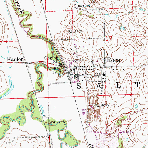 Topographic Map of Roca Volunteer Fire Department, NE