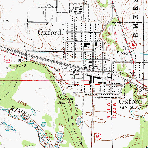 Topographic Map of Oxford Volunteer Fire and Rescue Department, NE