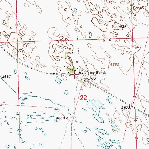 Topographic Map of Garden County Rural Fire District Mcginley Ranch, NE