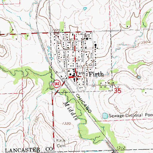 Topographic Map of Firth Rural Fire District Firth Station, NE
