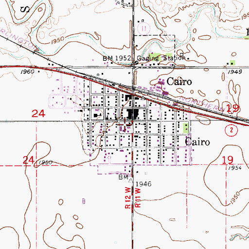 Topographic Map of Cairo Volunteer Fire and Rescue, NE