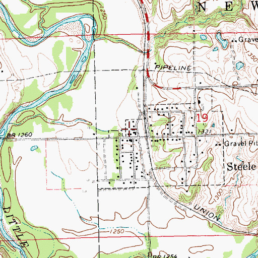 Topographic Map of Steele City Rural Volunteer Fire and Rescue, NE